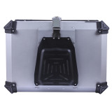 Кофр прямокутний TTG для мотоцикла, алюмінієвий срібний, зі спинкою та двома замками, 65л