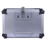 Кофр прямокутний TTG для мотоцикла, алюмінієвий срібний, зі спинкою та двома замками, 65л