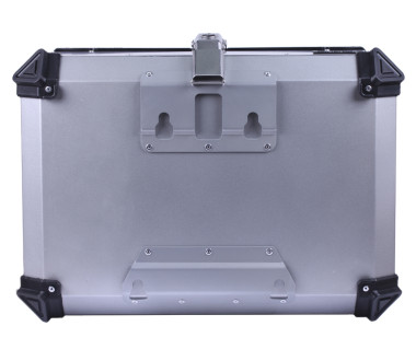 Кофр прямокутний TTG для мотоцикла, алюмінієвий срібний, зі спинкою та двома замками, 65л
