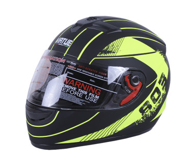 Шлем MD-803 черный матовый с желтым size M - VIRTUE