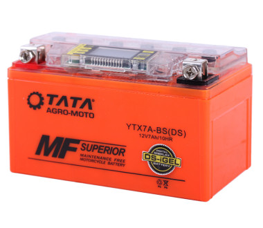 Акумулятор гелевий, 7АH UTX7A-BS, помаранч., 150*87*94 мм, З ДИСПЛЕЄМ - OUTDO