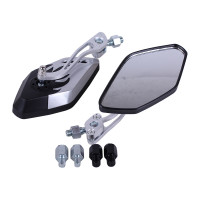 Дзеркала з перехідниками 2064 сірі з чорним (комплект) - АМ