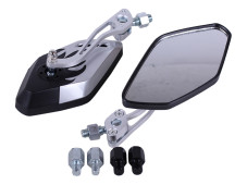 Дзеркала з перехідниками 2064 сірі з чорним (комплект) - АМ