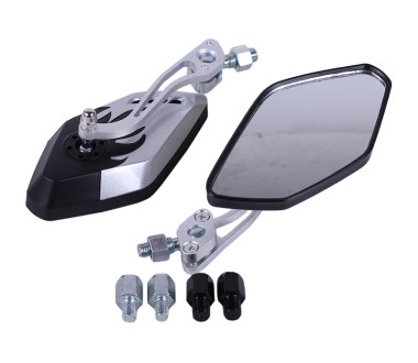 Дзеркала з перехідниками 2064 сірі з чорним (комплект) - АМ