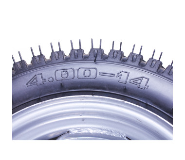 Колесо у зборі 4.00*14 (під 5 болтів) 10,05 кг "дорожня" - мототрактор