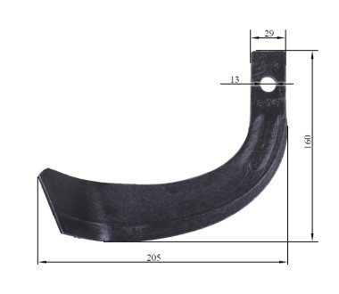 Ніж фрези лівий IT-225 Aa 500gr 160*205 мм Mototraktor