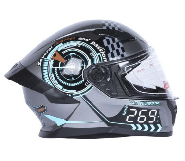 Шлем для мотоцикла, скутера 800 Racing 269 TTG интеграл (серый с графикой глянцевый, size L)