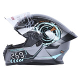 Шлем для мотоцикла, скутера 800 Racing 269 TTG интеграл (серый с графикой глянцевый, size L)