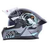 Шлем для мотоцикла, скутера 800 Racing 269 TTG интеграл (серый с графикой глянцевый, size L)