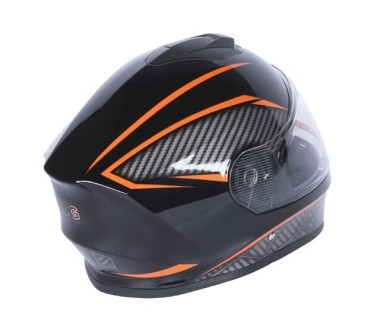 Шлем для мотоцикла, скутера 902 Hunter TTG интеграл (черный с оранжевым, One size 54-61 см)