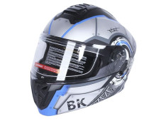Шлем для мотоцикла, скутера 900 Gear Black-Silver TTG трансформер (серый с синим, size M)