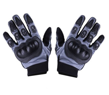 Моторукавички чорні з сірим текстилем size L MS07