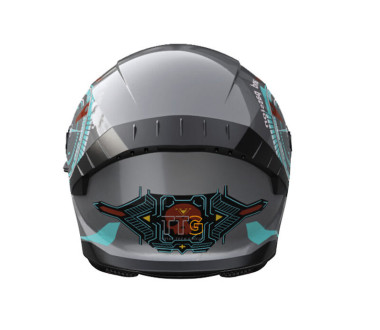 Шлем для мотоцикла, скутера 800 Racing 269 TTG интеграл (серый с графикой глянцевый, size L)