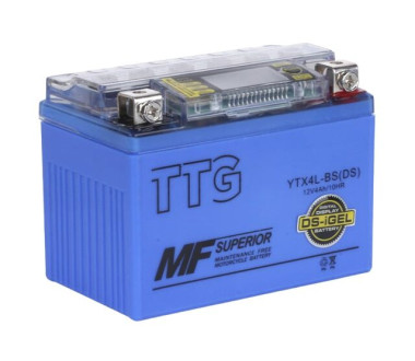 Акумулятор гелевий TTG YTX4L-BS 4AH, 113×70×85 мм на інверторний генератор, синій, з дисплеєм