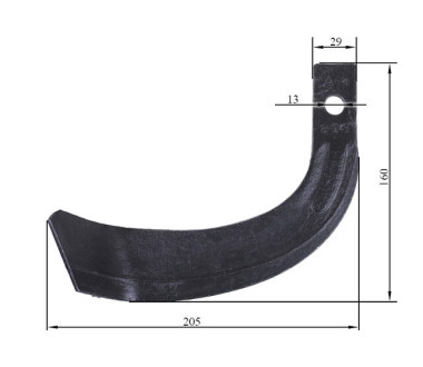 Ніж фрези лівий IT-225 A-a 500gr 160*205 мм Mototraktor YBX