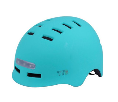 Шолом захисний бірюзовий з габаритним ліхтарем size L - TTG