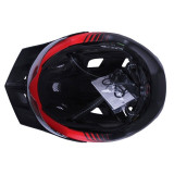 Шолом захисний чорний з червоним з габаритним ліхтарем, козирком та окулярами size L - TTG