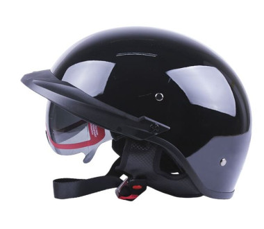 Шолом MD-513-1 чорний глянсовий + чорне скло size L - VIRTUE