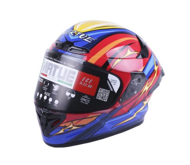 Шолом MD-821 помаранчевий із синім size L - VIRTUE