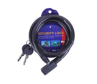 Замок протиугінний спіральний 12мм*1000мм (під ключ) ZX2108