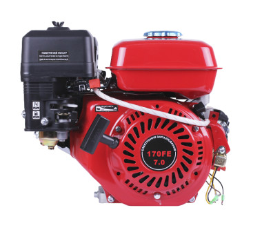 Двигатель бензиновый 170FE ТАТА (с выходом вала под шлиц, 25 мм) с электростартером, 7 л.с.