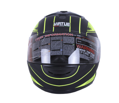 Шолом MD-803 чорний матовий з жовтим size L - VIRTUE