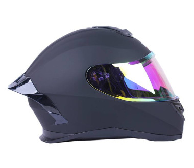 Шлем MD-820-1 черный матовый, стекло желтый хамелеон size S - VIRTUE