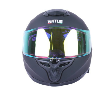 Шлем MD-820-1 черный матовый, стекло желтый хамелеон size S - VIRTUE