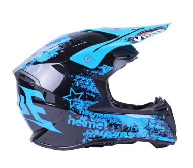 Шолом MD-902 чорний із блакитним size ХS - VIRTUE