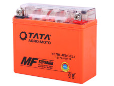 Акумулятор гелевий, 7АH MOTO 12N7BL-BS, помаранч., 145*60*130 мм - OUTDO