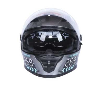 Шлем для мотоцикла, скутера 800 Racing 269 TTG интеграл (серый с графикой глянцевый, size M)