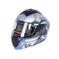 Шлем для мотоцикла,скутера 900 Gear Black-Silver TTG трансформер (серый с синим, size L)