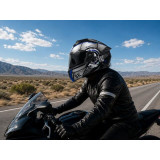 Шолом для мотоцикла, скутера 900 Gear Black-Silver TTG трансформер (сірий із синім, size L)