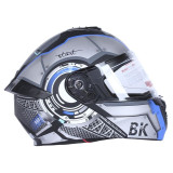 Шолом для мотоцикла, скутера 900 Gear Black-Silver TTG трансформер (сірий із синім, size L)