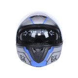 Шолом для мотоцикла, скутера 900 Gear Black-Silver TTG трансформер (сірий із синім, size L)