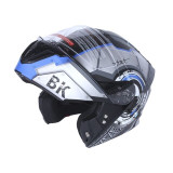 Шолом для мотоцикла, скутера 900 Gear Black-Silver TTG трансформер (сірий із синім, size L)