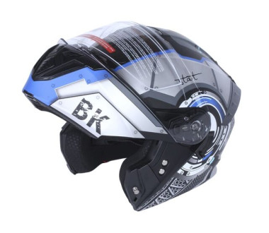Шолом для мотоцикла, скутера 900 Gear Black-Silver TTG трансформер (сірий із синім, size L)