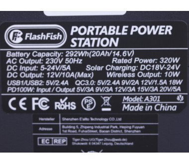 Портативна зарядна станція FlashFish (A301) 80000mAh 320W