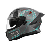 Шлем для мотоцикла, скутера 800 Racing 269 TTG интеграл (серый с графикой глянцевый, size M)