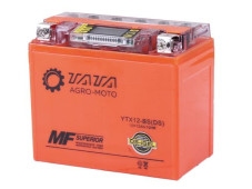 Акумулятор гелевий TT AGRO MOTO YTX12-BS 12(10)АH, 150х87х130 мм на бензиновий генератор, помаранчевий, з дисплеєм