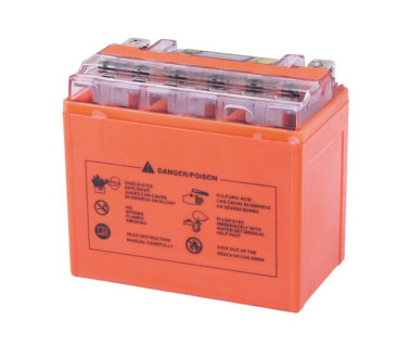 Акумулятор гелевий TT AGRO MOTO YTX12-BS 12(10)АH, 150х87х130 мм на бензиновий генератор, помаранчевий, з дисплеєм