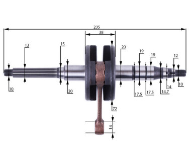 Колінвал - Yamaha JOG 50 - 3KJ YBX
