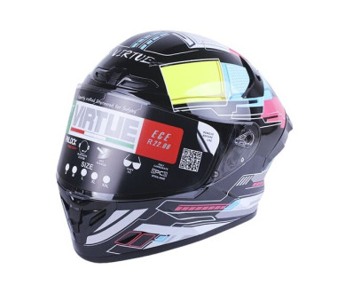 Шолом MD-821 чорний з кольоровим size XL - VIRTUE