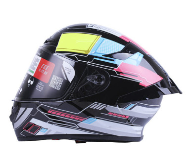 Шолом MD-821 чорний з кольоровим size XL - VIRTUE