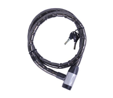 Замок протиугінний тросовий 22мм*1000мм (під ключ) ZX1103
