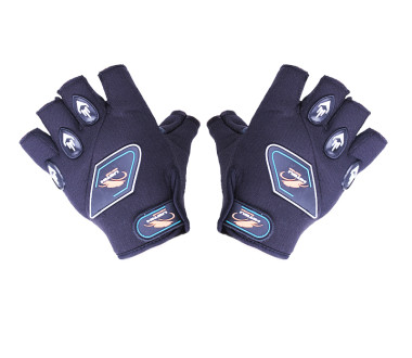 Моторукавички YM001-15 (короткі) чорні з білим size L