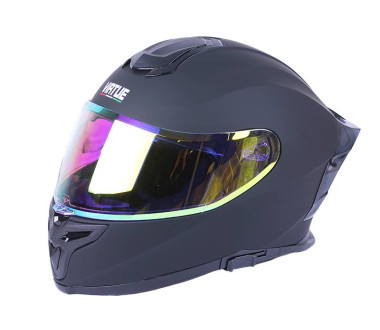 Шлем MD-820-1 черный матовый, стекло желтый хамелеон size M - VIRTUE