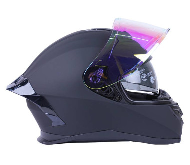 Шлем MD-820-1 черный матовый, стекло желтый хамелеон size M - VIRTUE