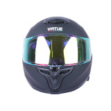 Шлем MD-820-1 черный матовый, стекло желтый хамелеон size M - VIRTUE