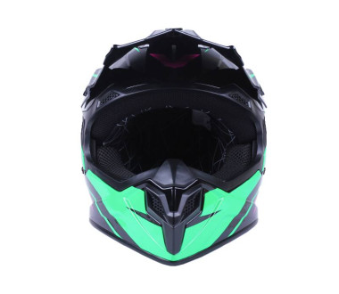 Шлем MD-911 черный с зеленым и малиновым size S - VIRTUE